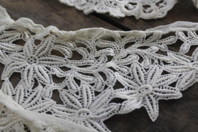 photo of antique vintage embroidered needle lace collars, button hole stitching & embroidery #18