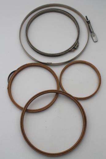 photo of antique & vintage embroidery hoops, metal & bentwood needlework hoop frames #1