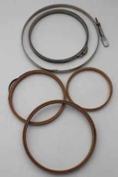 catalog photo of antique & vintage embroidery hoops, metal & bentwood needlework hoop frames