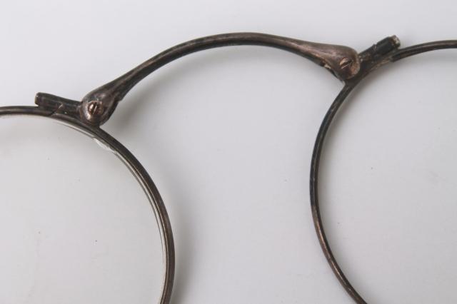 photo of antique vintage eyeglasses frames, sterling silver lorgnette opera glasses #8