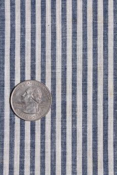 catalog photo of antique vintage fabric, hickory stripe cotton shirting, railroad striped work shirt material