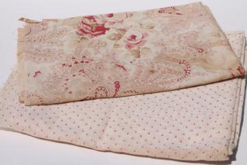 catalog photo of antique vintage fabric lot, cotton lawn, fine sheer voile, light and gauzy