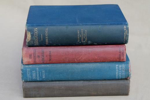 photo of antique vintage farm books lot, irrigation & soil chemistry in agriculture #1