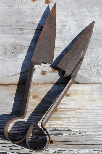 photo of antique vintage farm primitive tool, old sheep shears for hand shearing #2