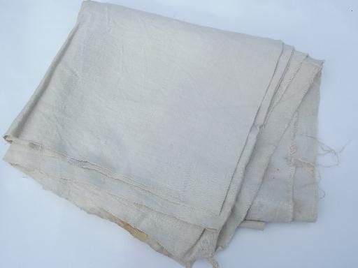 photo of antique vintage flax linen fabric, early 1900s sweing sampler fabric #1