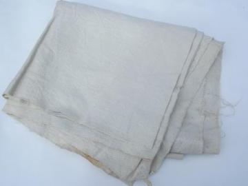 catalog photo of antique vintage flax linen fabric, early 1900s sweing sampler fabric