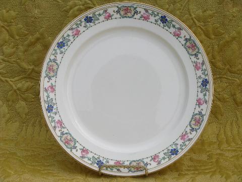 photo of antique vintage floral Pope-Gosser china dinner plates, set of 12 #2