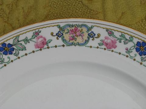 photo of antique vintage floral Pope-Gosser china dinner plates, set of 12 #3