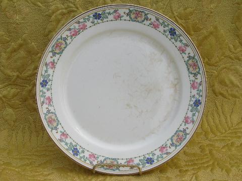 photo of antique vintage floral Pope-Gosser china dinner plates, set of 12 #5