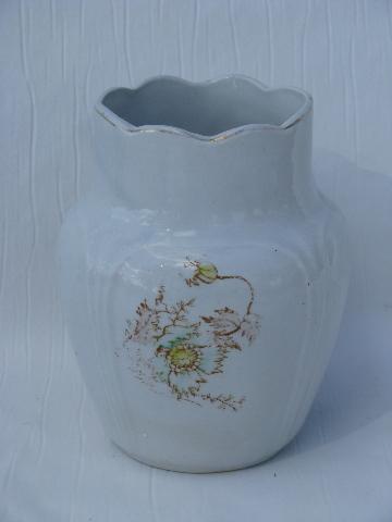 photo of antique vintage floral transferware china toothbrush holder, Elsie pattern #2