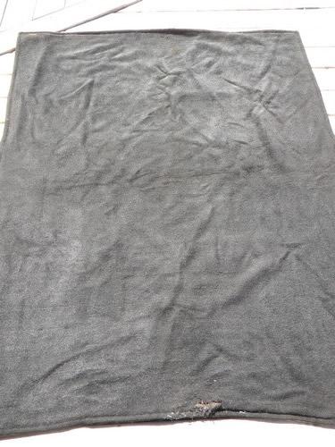 photo of antique vintage flowered wool plush carriage blanket, buggy lap robe #4