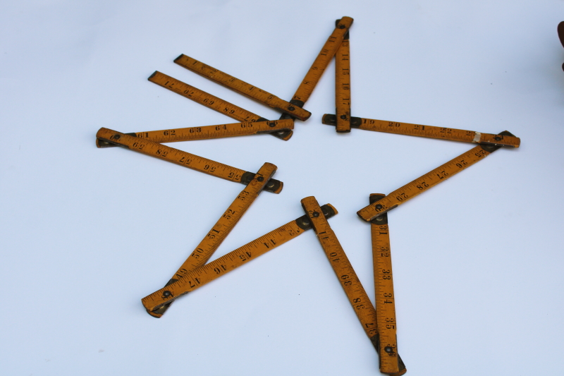 photo of antique vintage folding wood measure, Stanley Victor 806 measuring tool 2 yards yardstick ruler #1