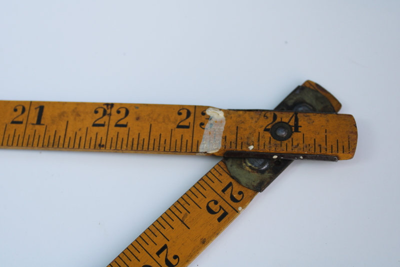 photo of antique vintage folding wood measure, Stanley Victor 806 measuring tool 2 yards yardstick ruler  #3