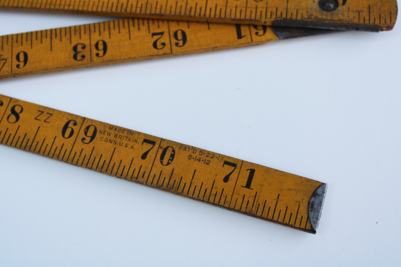 photo of antique vintage folding wood measure, Stanley Victor 806 measuring tool 2 yards yardstick ruler  #5
