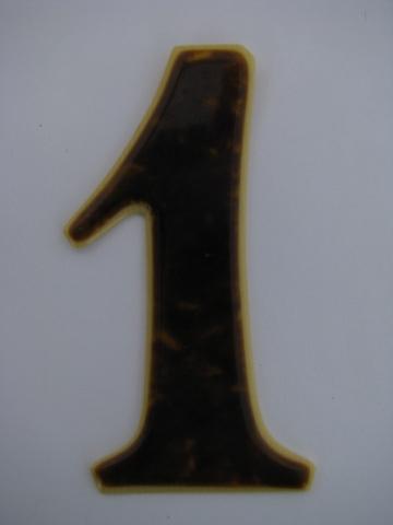 photo of antique vintage french ivory and faux tortoiseshell architectural sign numbers #3