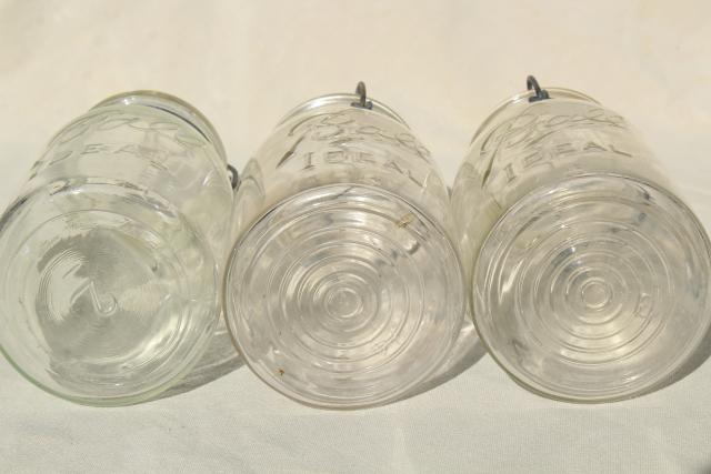 photo of antique vintage glass canning jars w/ bail lids, Ball Ideal jars #7