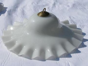 catalog photo of antique vintage glass smoke bell shade for old oil or kerosene lamp