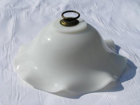 photo of antique vintage glass smoke bell shade for old oil or kerosene lamp #1