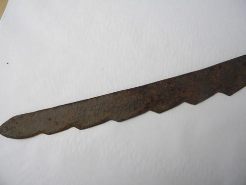 photo of antique vintage hand forged hay knife, primitive farm tool #4