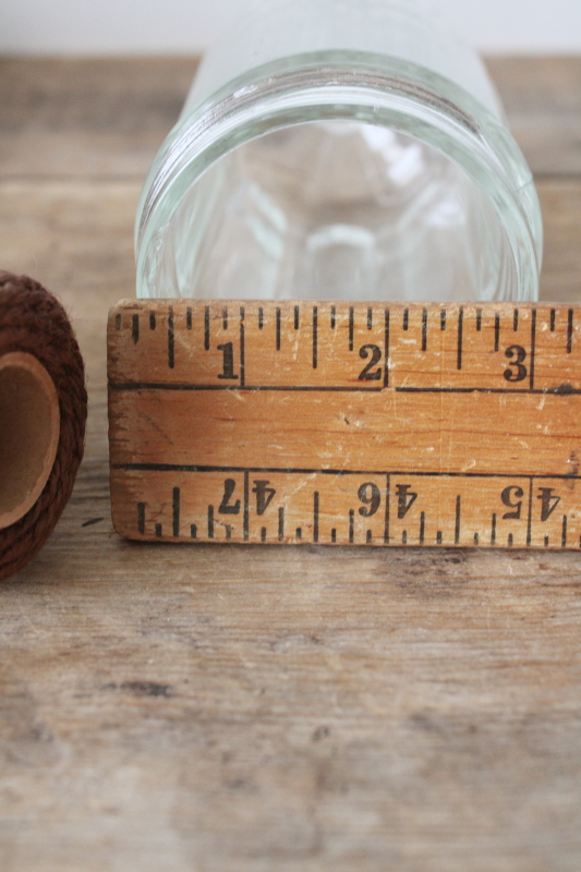 photo of antique vintage heavy glass sugar shaker jar with no lid, countertop string holder upcycle  #4