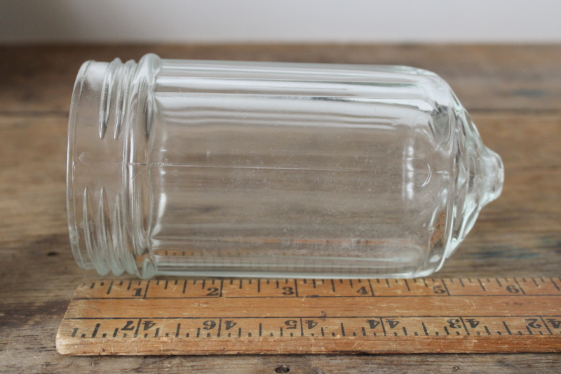 photo of antique vintage heavy glass sugar shaker jar with no lid, countertop string holder upcycle  #5
