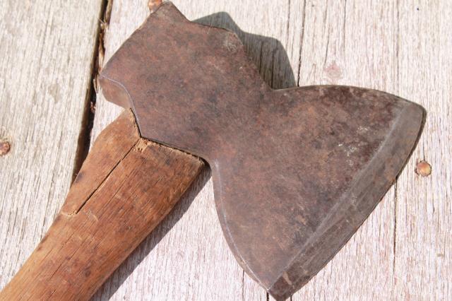 photo of antique vintage hewing hatchet rustic broad ax primitive farm tool #4