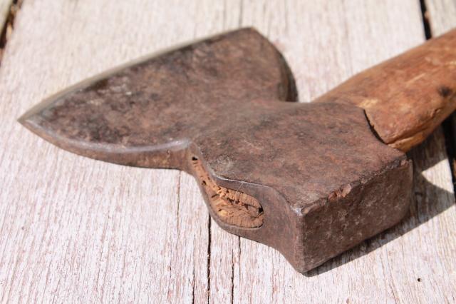 photo of antique vintage hewing hatchet rustic broad ax primitive farm tool #6