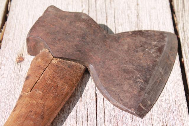 photo of antique vintage hewing hatchet rustic broad ax primitive farm tool #7