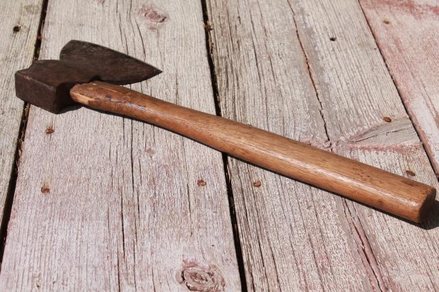 photo of antique vintage hewing hatchet rustic broad ax primitive farm tool #8