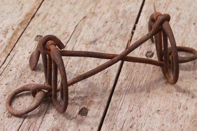 photo of antique vintage horse bits, snaffle bits - rusty old tack for primitive rustic display #9