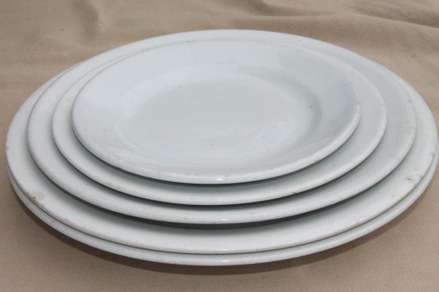 photo of antique & vintage ironstone china plates, mixed lot English potteries circa 1900 #1