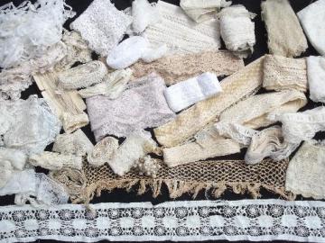 catalog photo of antique vintage lace edgings and crochet sewing trim, old french lace etc.