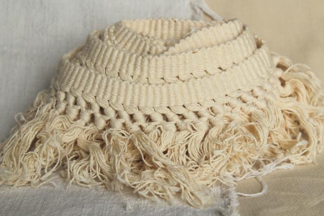 photo of antique & vintage lampshade or upholstery trim, bullion fringe, silky rayon tassels, lace #6