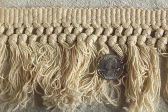 photo of antique & vintage lampshade or upholstery trim, bullion fringe, silky rayon tassels, lace #7