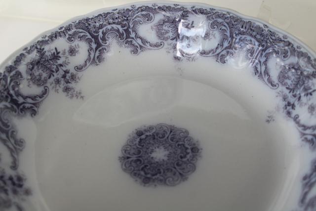 photo of antique vintage lavender purple transferware china, Savannah Johnson Bros England soup bowls #8