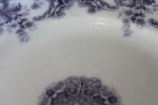 photo of antique vintage lavender purple transferware china plates, Savannah Johnson Bros England #6