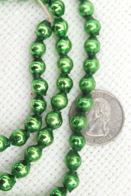 photo of antique vintage mercury glass Christmas tree garlands, bead swags & tiny window balls #4