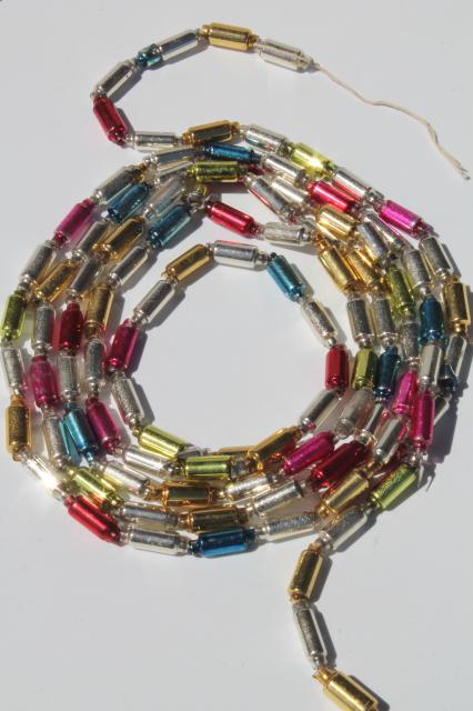 photo of antique vintage mercury glass Christmas tree garlands, bead swags & tiny window balls #6