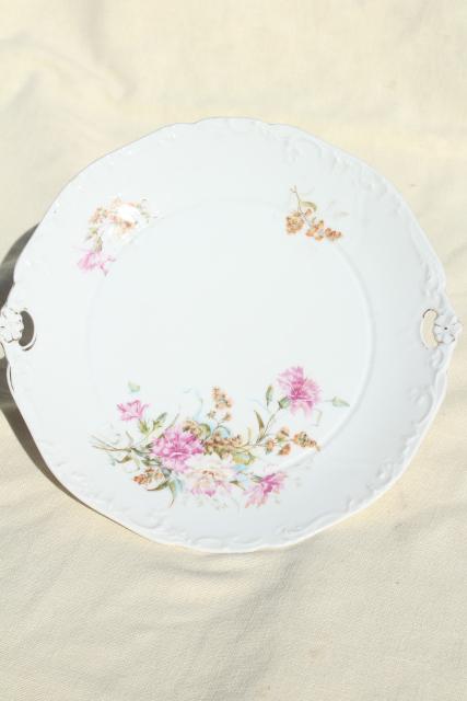 photo of antique vintage mismatched floral china trays or serving plates w/ different roses flowers #13