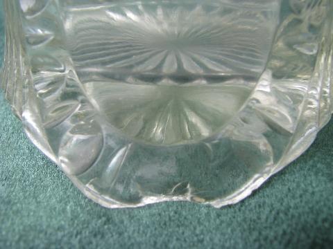 photo of antique vintage moonstone glass spooner or celery vase, and candy dish #4