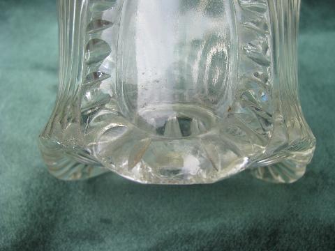 photo of antique vintage moonstone glass spooner or celery vase, and candy dish #7