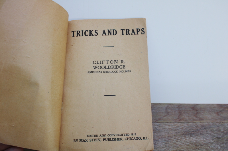 photo of antique vintage paperback booklet, tricks & traps & how to avoid con men swindles #2