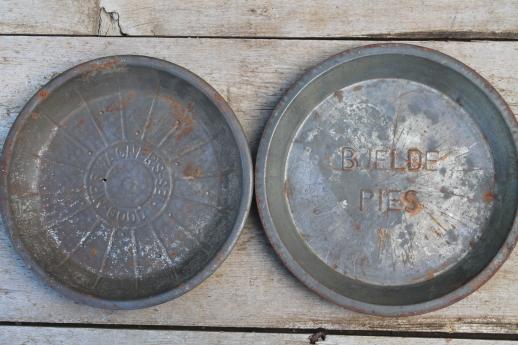 photo of antique & vintage pie tins, pans from Mrs. Wagner's pies, Bjelde's Madison Wisconsin #4