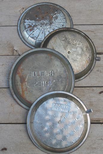 photo of antique & vintage pie tins, pans from Mrs. Wagner's pies, Bjelde's Madison Wisconsin #5