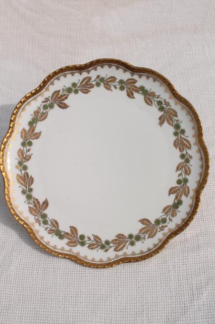 photo of antique vintage plate collection, mismatched china plates w/ hand painted flowers #15