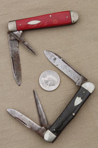 photo of antique & vintage pocket knives, assorted lot Crucible Knife Co, Wm Frankfurth, Cattaraugus Cutlery etc. #6