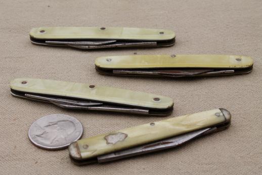 photo of antique & vintage pocket knives, assorted lot Crucible Knife Co, Wm Frankfurth, Cattaraugus Cutlery etc. #7