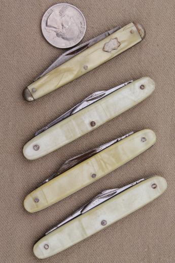 photo of antique & vintage pocket knives, assorted lot Crucible Knife Co, Wm Frankfurth, Cattaraugus Cutlery etc. #8