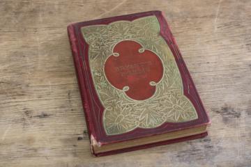 catalog photo of antique vintage poetry book, old hardcover binding w/ gold Bryantâ€™s poems