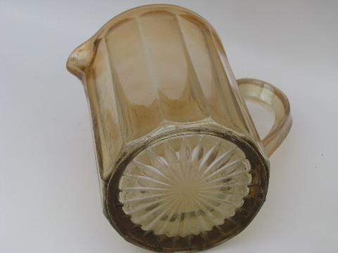 photo of antique vintage pressed glass carnival luster glass pitcher, bowl #3